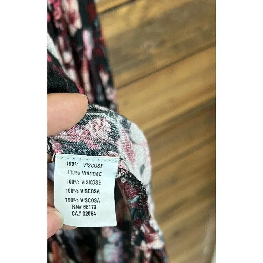 Anthropologie Bl^nk London Floral  dress Size Small Floral Print Slits In Front - Picture 8 of 9